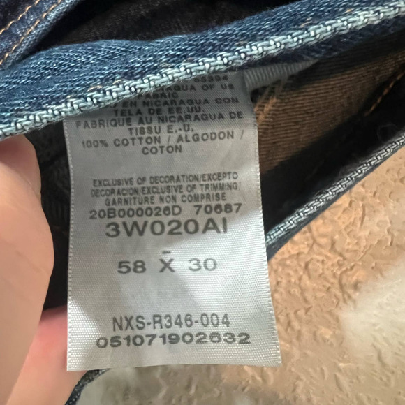 Wrangler Riggs Workwear 58W 24L Denim Blue Jeans Plus Pants Bottom Medium Wash - Picture 5 of 8